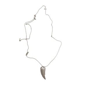 Pandora Feather Angel Wing Necklace Sterling Silver CZ 24"